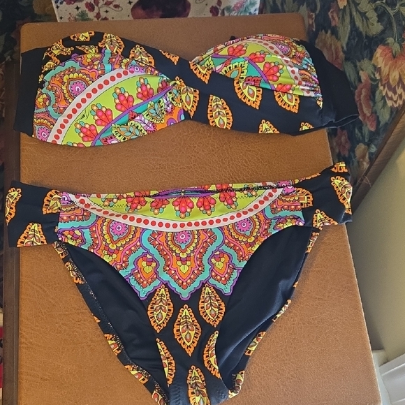 Trina Turk Other - Trina Turk Vibrant Multicolor Bandeau Bikini